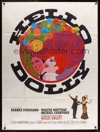 1b076 HELLO DOLLY French 1p '70 art of Barbra Streisand & Walter Matthau by Richard Amsel!