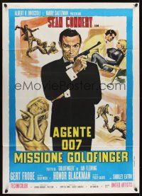 1b247 GOLDFINGER Italian 1p R70s different artwork of Sean Connery as James Bond 007!