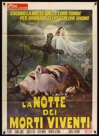 1b294 NIGHT OF THE LIVING DEAD Italian 1p '70 George Romero zombie classic, lust for human flesh!