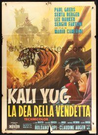 1b349 VENGEANCE OF KALI Italian 1p '63 art of snarling tiger, elephants & top stars by Martinati!