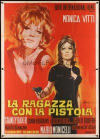 1b383 GIRL WITH A PISTOL Italian 2p '68 art of sexy Italian Monica Vitti by Giorgio Olivetti!
