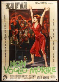 1b387 I WANT TO LIVE Italian 2p '58 different art of Susan Hayward as Barbara Graham by Donelli!