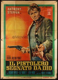 1b415 TWO PISTOLS & A COWARD Italian 2p '68 spaghetti western art by Ezio Tarantelli!