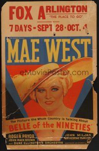 1b438 BELLE OF THE NINETIES WC '34 art of sexy Mae West, the whole country is talking about it!