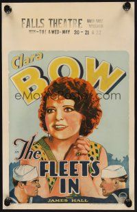 1b485 FLEET'S IN WC '28 great head & shoulders art of sexy redheaded Clara Bow & Navy sailors!