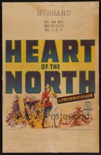 1b504 HEART OF THE NORTH WC '53 artwork of Mountie Dick Foran holding Gloria Dickson!