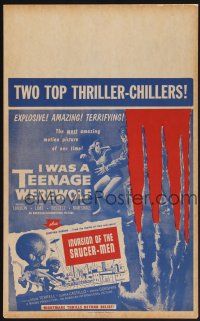 1b514 I WAS A TEENAGE WEREWOLF/INVASION OF SAUCER-MEN Benton WC '57 two top AIP thriller-chillers!