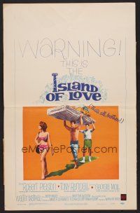 1b517 ISLAND OF LOVE WC '63 Robert Preston & Tony Randall, sexy Georgia Moll in bikini!