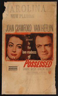 1b564 POSSESSED WC '47 Joan Crawford has done things she is ashamed of, but not kissing Van!