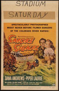 1b588 SMOKE SIGNAL WC '55 Dana Andrews & Piper Laurie flee through Indian territory!