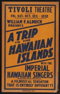 1b607 TRIP TO THE HAWAIIAN ISLANDS WC '30s the Imperial Hawaiian singers in a filmusical sensation!