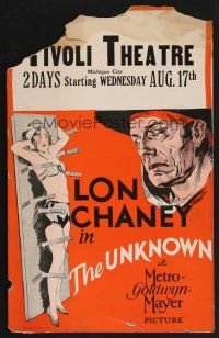 1b612 UNKNOWN WC '27 great art of knife thrower Lon Chaney with sexy assistant Joan Crawford!