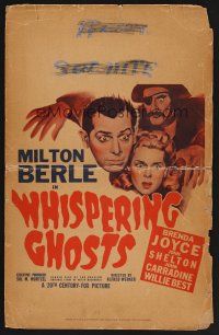 1b622 WHISPERING GHOSTS WC '42 Milton Berle, Brenda Joyce, cool horror artwork!
