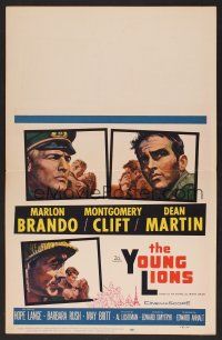1b628 YOUNG LIONS WC '58 art of Nazi Marlon Brando, Dean Martin & Montgomery Clift!