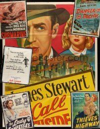 1c005 LOT OF 6 FOLDED AND INCOMPLETE THREE-SHEETS '42 - '66 James Stewart, sexy Mary Beth Hughes!