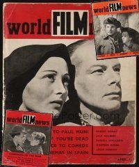 1c015 LOT OF 3 WORLD FILM NEWS MAGAZINES '37 - '38 Paul Muni & Rainer in The Good Earth + more!