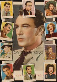 1c022 LOT OF 11 COLOR FAN PHOTOS '30s Gary Cooper, Barbara Stanwyck, Clark Gable, Rooney & more!