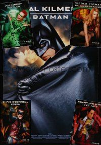 1c045 LOT OF 5 UNFOLDED BATMAN FOREVER ONE-SHEETS '95 Kilmer, Kidman, Carrey, O'Donnell & Jones!