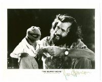 1c301 JIM HENSON signed 8x10 REPRO still '80s smiling with Kermit the Frog from The Muppet Movie!