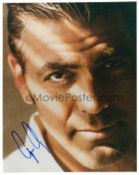 1c290 GEORGE CLOONEY signed color 8x10 REPRO still '00s super close up of the handsome leading man!