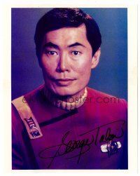 1c291 GEORGE TAKEI signed color 8x10 REPRO still '80s head & shoulders c/u in Star Trek uniform!