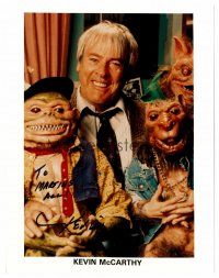 1c305 KEVIN MCCARTHY signed color 8x10.25 REPRO still '80s portrait from Ghoulies Go To College!