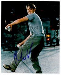 1c309 MATT DAMON signed color 8x10 REPRO still '01 throwing baseballs from Good Will Hunting!