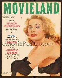 1c101 MOVIELAND magazine December 1956 sexiest c/u of barely dressed Anita Ekberg from Zarak!