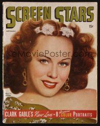 1c112 SCREEN STARS magazine September 1944 head & shoulders portrait of sexy Paulette Goddard!