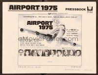 1c176 AIRPORT 1975 pressbook '74 Charlton Heston, Karen Black, aviation accident art!
