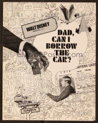 1c193 DAD CAN I BORROW THE CAR pressbook '70 ultra rare Disney driver's ed short with Kurt Russell!