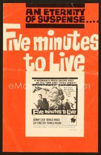 1c206 FIVE MINUTES TO LIVE pressbook '61 first Johnny Cash, the woman has Five Minutes to Live!