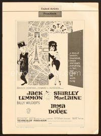 1c219 IRMA LA DOUCE pressbook '63 Billy Wilder, great art of Shirley MacLaine & Jack Lemmon!