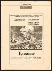 1c221 KHARTOUM pressbook '66 art of Charlton Heston & Laurence Olivier, Cinerama adventure!
