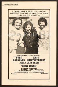 1c247 SEMI-TOUGH pb '77 Burt Reynolds, Kris Kristofferson, sexy girls & football art by McGinnis!