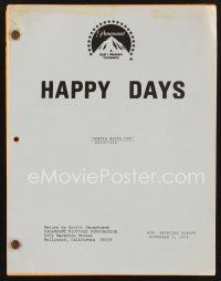 1c136 HAPPY DAYS TV revised shooting script Nov 1979, screenplay by Bloomberg, Joanie Busts Out!