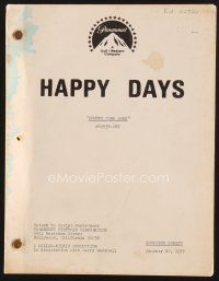 1c137 HAPPY DAYS TV shooting script January 20, 1977, episode: Spunky Come Home!