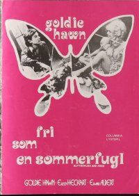 1c377 BUTTERFLIES ARE FREE Danish program '72 different images of sexy near-naked Goldie Hawn!