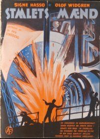 1c397 STAL Danish program '40 directed by Per Lindberg, cool steel mill artwork!