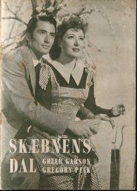 1c402 VALLEY OF DECISION Danish program '48 different images of pretty Greer Garson & Gregory Peck!