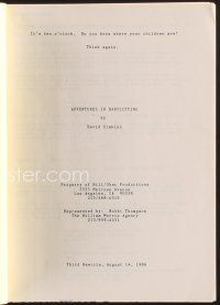 1c124 ADVENTURES IN BABYSITTING third draft script August 14, 1986, screenplay by David Simkins!