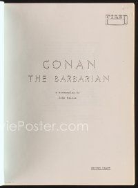 1c128 CONAN THE BARBARIAN second draft script '82 screenplay by John Milus!