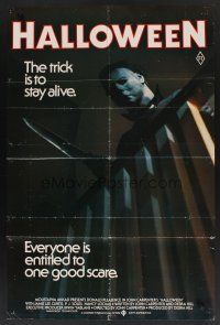1d213 HALLOWEEN Aust 1sh '79 John Carpenter classic, best different image of Michael Myers!