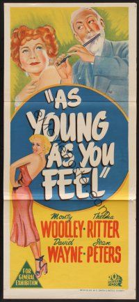 1d248 AS YOUNG AS YOU FEEL Aust daybill '51 great art including young sexy Marilyn Monroe!