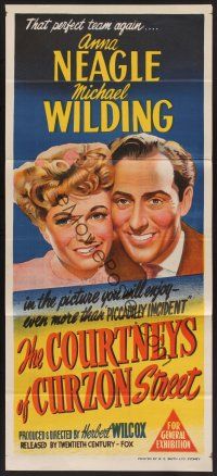 1d287 COURTNEY AFFAIR Aust daybill '47 Herbert Wilcox's The Courtneys of Curzon Street!