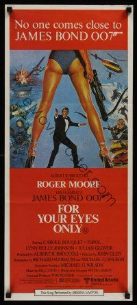 1d319 FOR YOUR EYES ONLY Aust daybill '81 no one comes close to Roger Moore as James Bond 007!