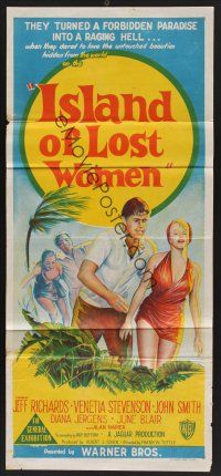 1d355 ISLAND OF LOST WOMEN Aust daybill '59 hidden, forbidden, untouched beauties in a raging hell!