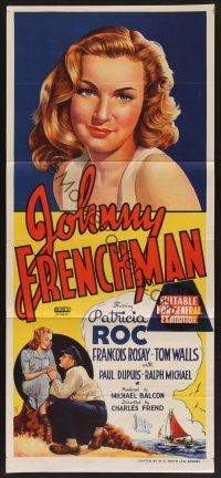 1d364 JOHNNY FRENCHMAN Aust daybill '45 stone litho of sexy Patricia Roc!