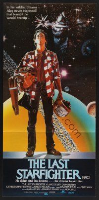 1d370 LAST STARFIGHTER Aust daybill '84 Lance Guest, great sci-fi art by Charles de Mar!