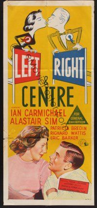 1d376 LEFT RIGHT & CENTRE Aust daybill '59 wacky art of political candidates in love!